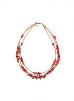 Pirinç Üç Zincirli Mercan Kolye