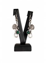 Yeşil Taşlı Modern Küpe