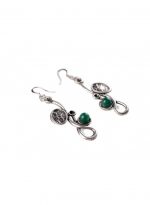 Yeşil Taşlı Modern Küpe - Görsel 2