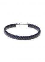 Deri Füme Metal Mıknatıslı Örme Bileklik