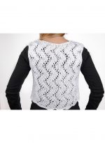 El Örgüsü Beyaz Pırıltılı Yelek - Görsel 2